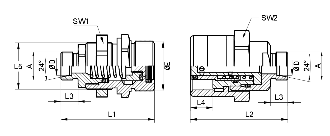 Parameters of RK Series Flat Pipeline Couplings