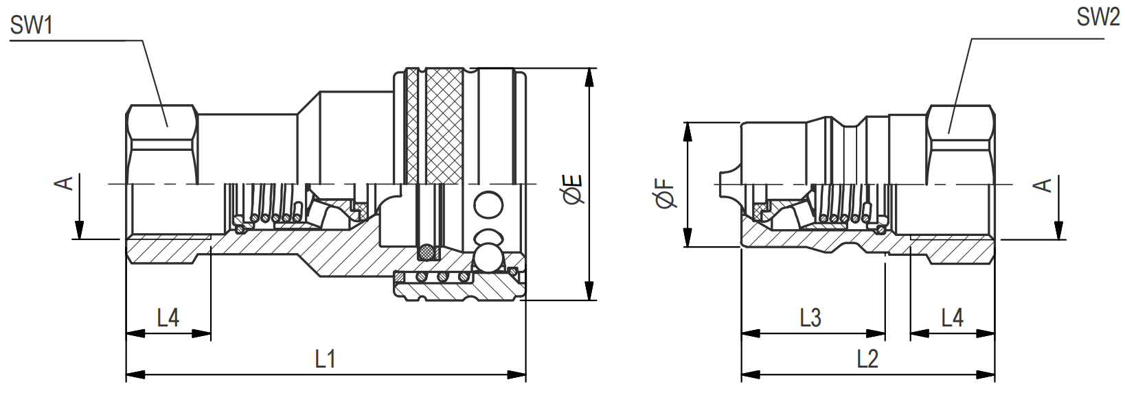 Structure of PBV ISO 7241-1B Series Poppet Coupler